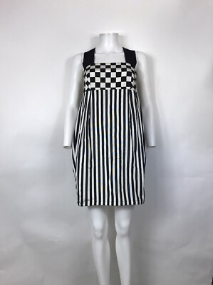 Vtg Gianni Versace 90s Black & White Checker Print Mini
