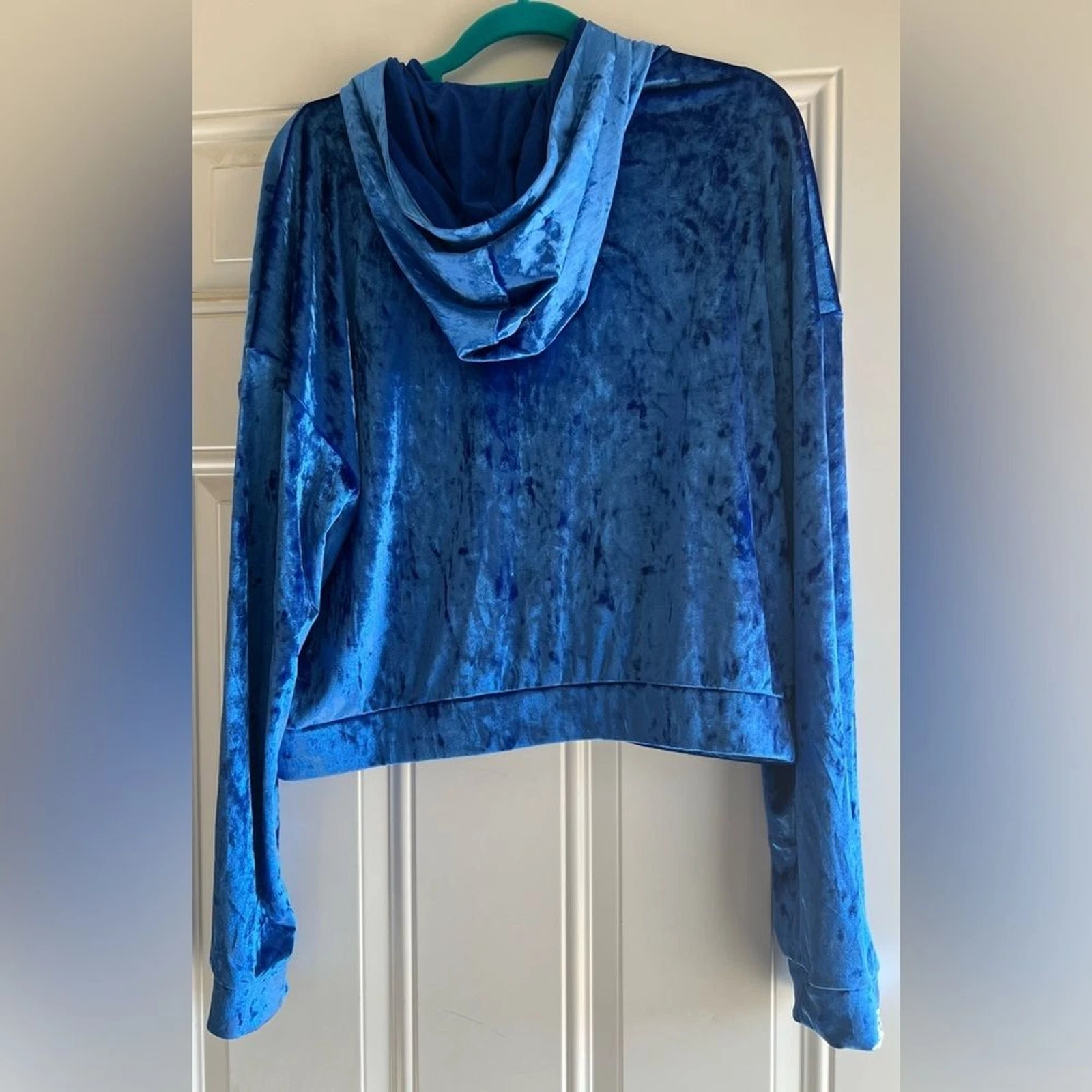 VETEMENTS Felpa con cappuccio Fabletics velluto schiacciato con cerniera taglia XL NUOVA