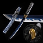 9260 Spring Steel Blue Blade Japanese Samurai Short Sword Full Tang 20'' Tanto