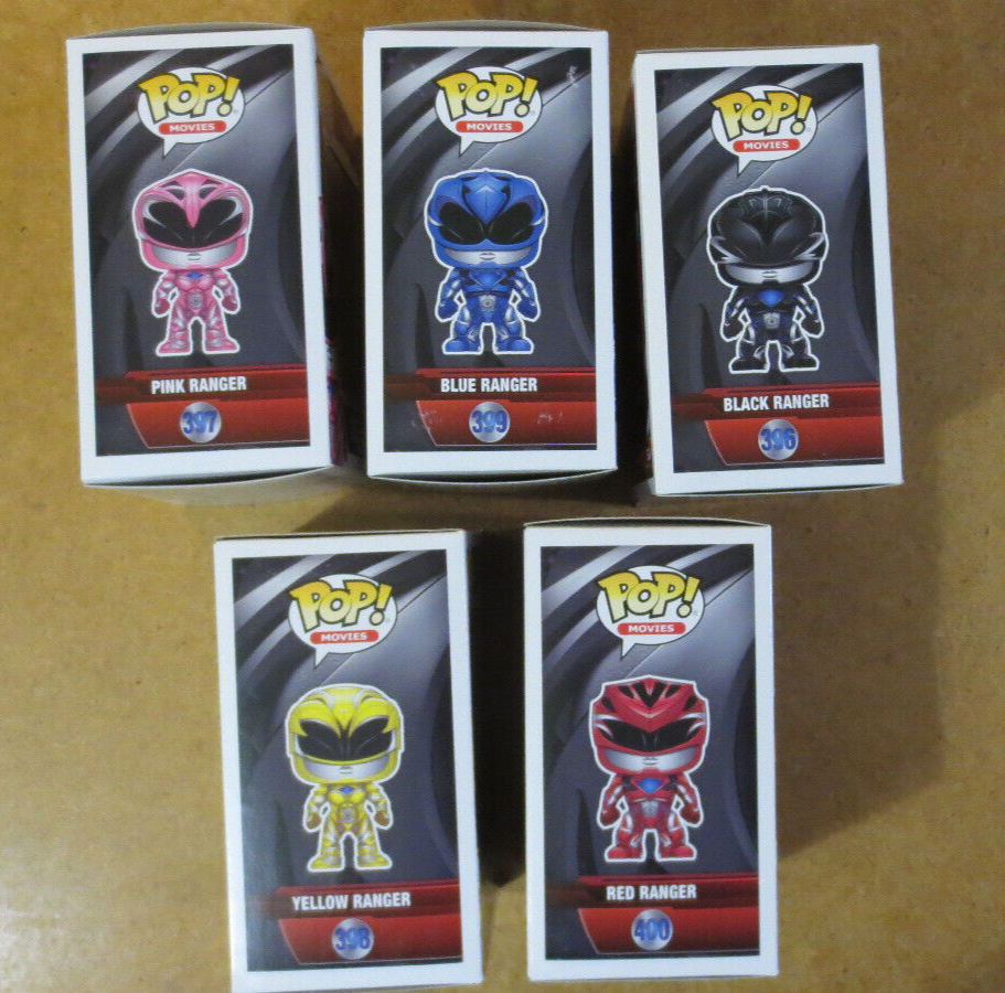 Funko POP Movie Power Rangers Figures Set Of 5 Red Ranger PInk