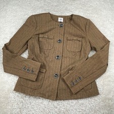 Cabi Penny Herringbone Blazer Jacket Brown Womens XS