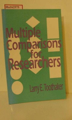 Multiple Comparisons for Researchers. Toothaker, Larry E.: