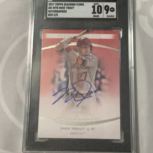 Mike Trout 2017 Topps Diamond Icons Red Auto /5