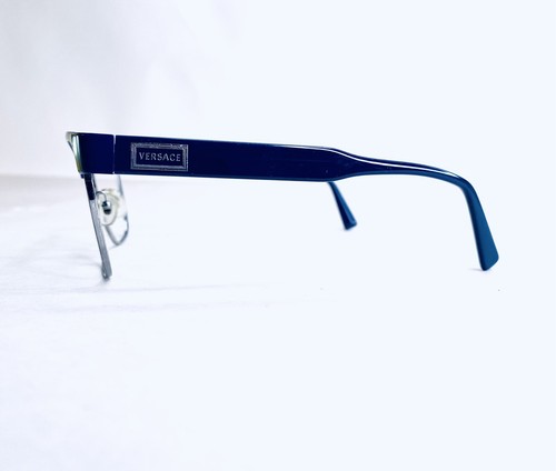 Versace Blue Silver Metal Square Eyeglasses Italy MOD 1264 1462 54 18 140 - Picture 3 of 12