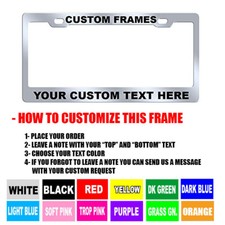 Customizable Chrome Metal Arial High Quality License Plate Frame Customizable Chrome Metal Arial High Quality License Plate Frame