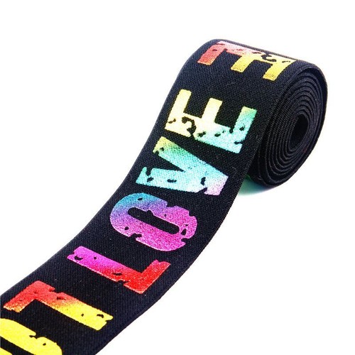 Love Elastic Belt Band - 2-4CM Multi Color Webbing Printed Band Sewing Accessory - Picture 4 of 12