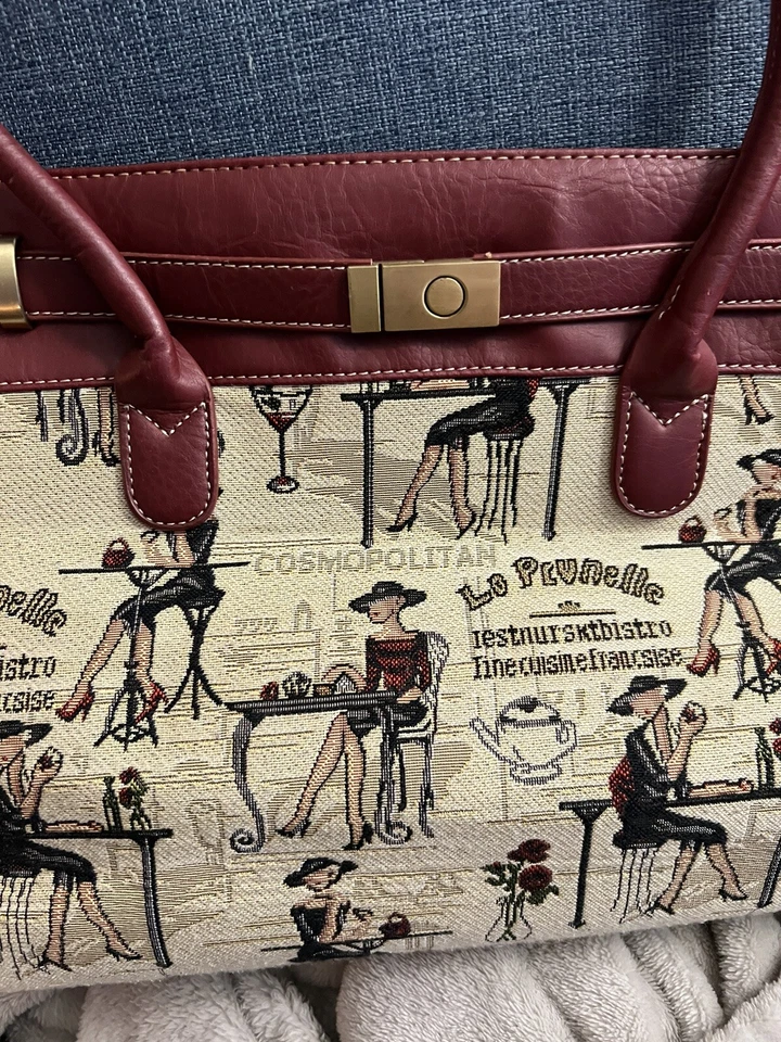 BOLSO DE HOMBRO SIGNARE TAPIZ ELEGANTE DAMAS CÓCTELES CHOCOLATE USADO EN EXCELENTE CONDICIÓN Foto 2 de 4