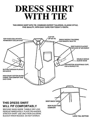 Non-Iron Brown Dress Shirt And Striped Tie M - Foto 2