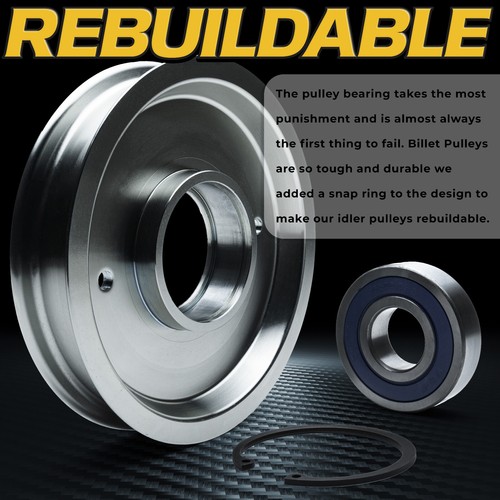 BIGBearing 5104716YP Rebuildable Billet Idler Pulley for Ferris Snapper 5102678 - Picture 5 of 7