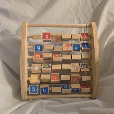 Early Learning Center Wooden Abacus Child's Toy Alphabet - Letters - Colours