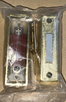 2 NuTone PB9LPB Lighted Pushbutton Wire Doorbell Chime Button GOLD Color Plastic