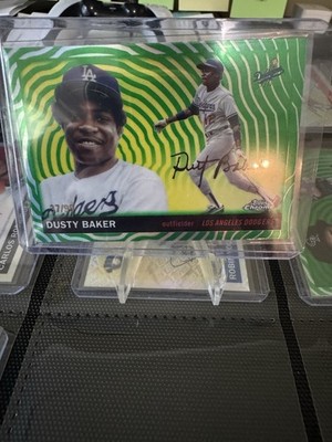 2025 Topps Chrome Platinum  Dusty Baker Green Vibrations Parallel /99 Dodgers