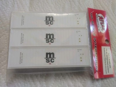 Atlas HO 40' Refrigerated Containers, MSC, 3 pack, Rare Set, New!