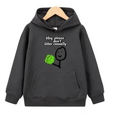 Satirical Eco Hoodie - 'Don't Litter' & 'Your Brain Is Trash'