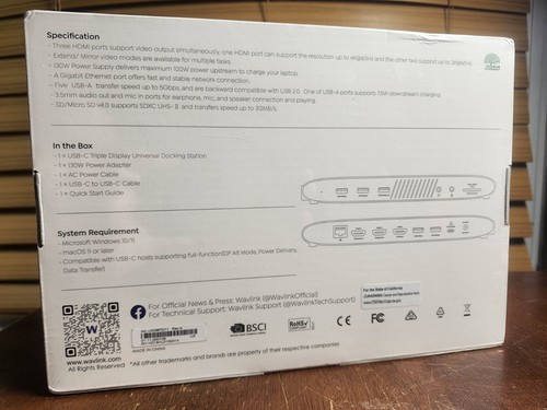 WAVLINK DisplayLink USB-C Triple Display Universal Docking Station WL-UG39PD11 - 第 3/6 張圖片