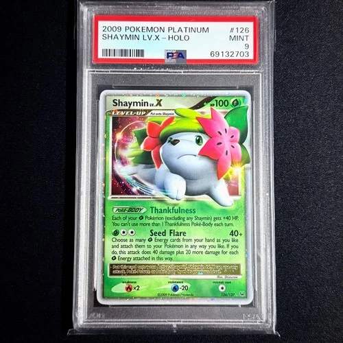 Pokemon TCG Shaymin LV.X holo 126/127 Platinum 2009 MINT PSA 9