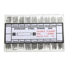 360pcs 8-25mm Stainless Steel Watch Spring Bars Strap Link Pins Assortment Kit