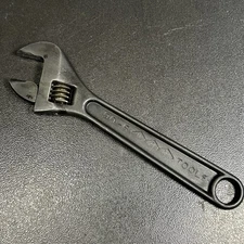 Vintage Utica Tools 90-6" Adjustable wrench 3 Diamond logo Alloy  *owners marks*