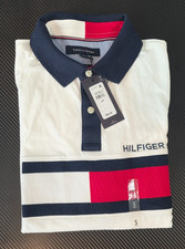 Tommy Hilfiger Men's S/P Fall Basics Hilfiger Flag Polo Shirt White 78D4748