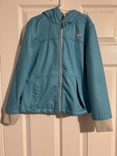 Snozu Girls 7/8 Polyester Faux Fur lined Blue Shell Thumb Hole Full Zip Jacket