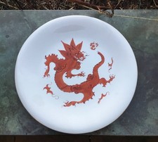 Meissener roter Mingdrache Wandteller  &Oslash; 31cm
