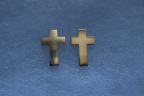 PAR DE INSIGNIAS DE CUELLO DE CAPELLÁN DORADO DEL EJÉRCITO DE EE. UU. Y BRITÁNICO - Imagen 2 de 3