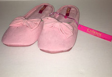 Women's Slippers House Catherine Malandrino Size9-10 LG Pink W Bow Tie-SHIP N 24