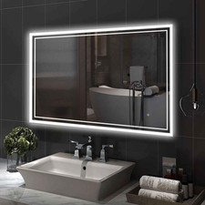 LED Bathroom Mirror, 32x24 Inch Front and Backlit Lighted Vanity Mirror, Anti...