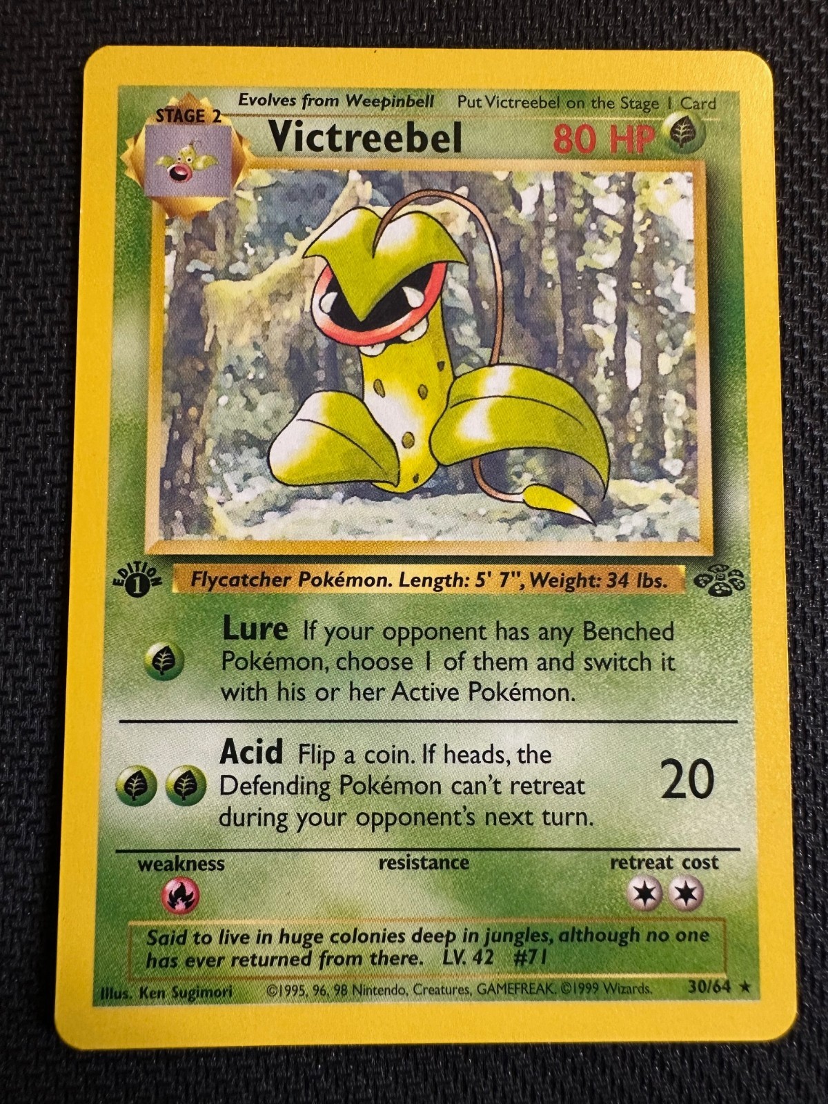 Victreebel 30/64 1st Edition Jungle Rare Vintage WOTC Pokemon TCG NM