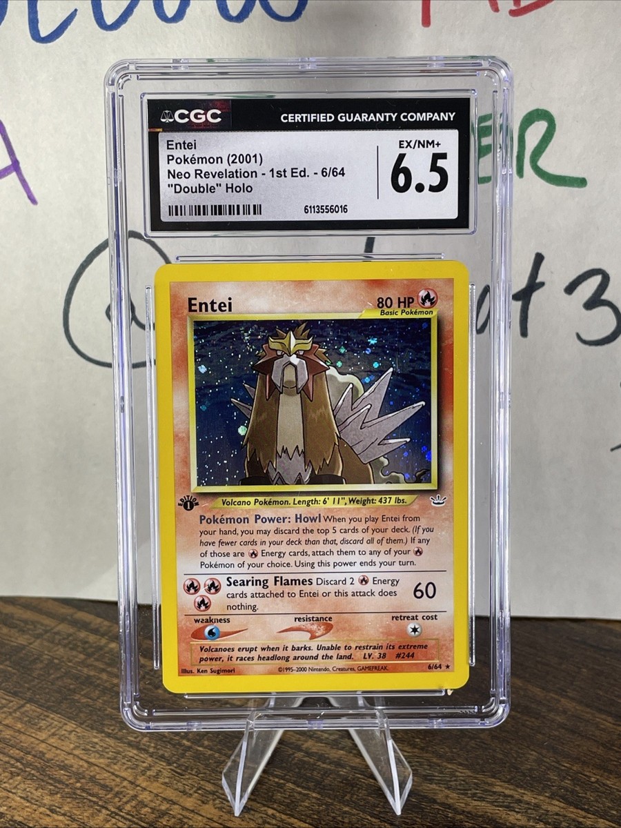 ✨ CGC 6.5 SWIRL Entei Neo Revelation 1st Edition 6/64 Double Holo