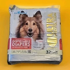 Paw Inspired Disposable Dog Diapers M+ *31* Count Ultra Protection A++ Absorbent