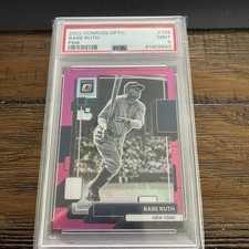 2022 Donruss Optic Babe Ruth Pink Prizm 194 PSA 9