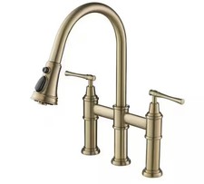 Kraus KPF-3121 Allyn 1.8 GPM Bridge Pull Down Kitchen Faucet - Gold