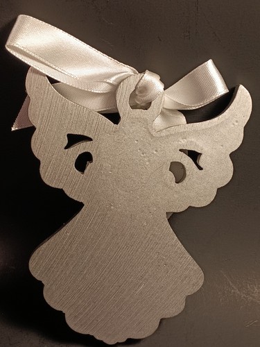 Silver Painted Resin & Rhinestone Angel Ornament IOB - Picture 6 of 7