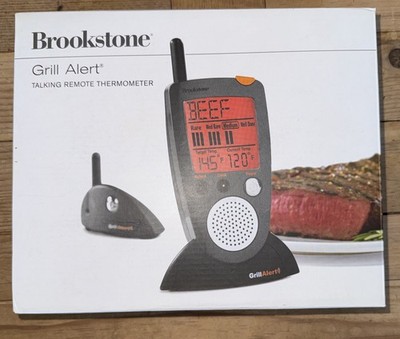 Brookstone Grill Alert Talking Remote Meat Thermometer Wireless. 