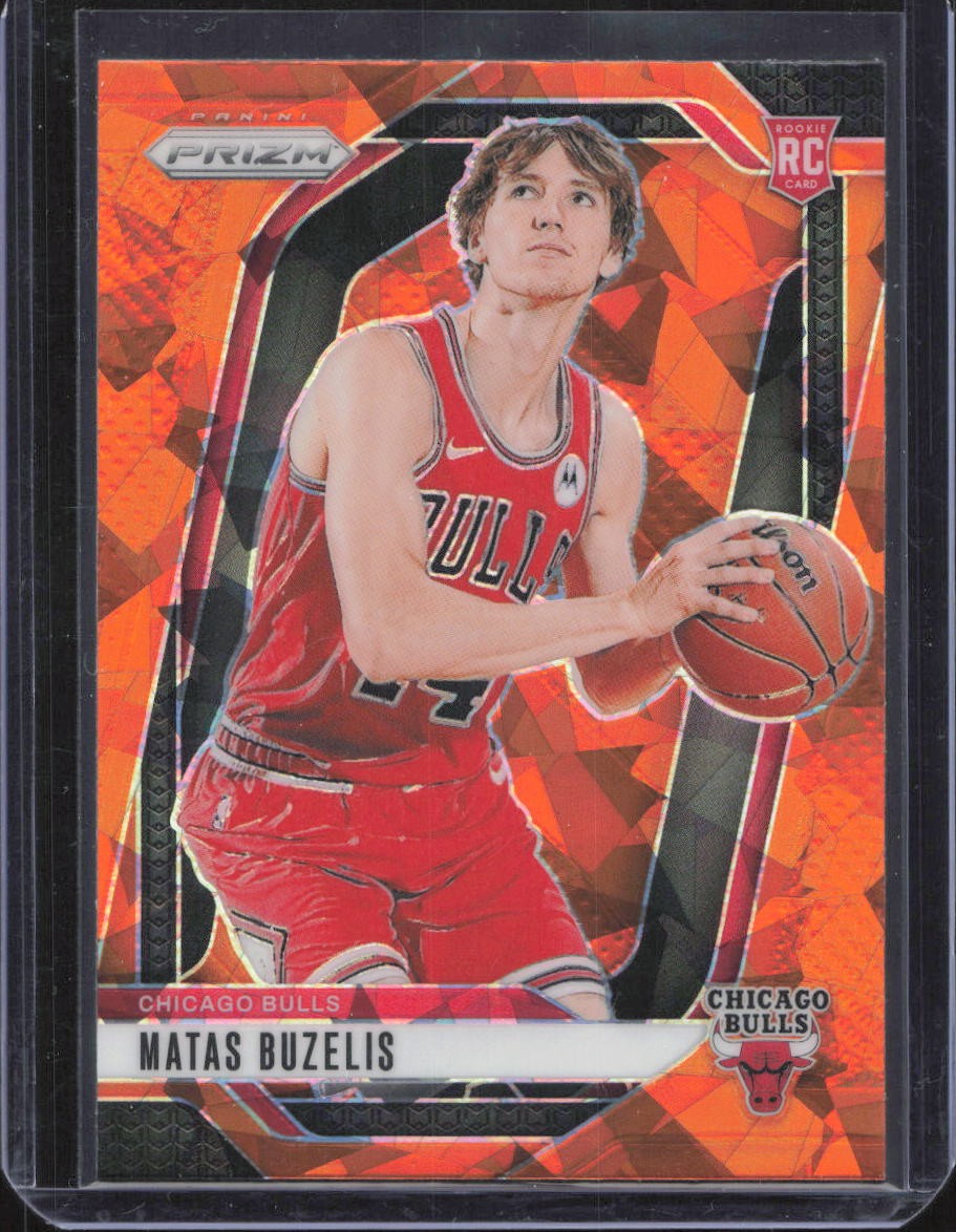 2024-25 Panini Prizm #252 Matas Buzelis Prizms Orange Ice