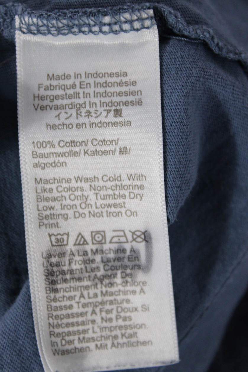 J Crew Mens Basic Short Sleeve Solid Blue 100% Co… - image 4