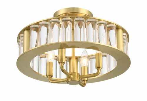 Crystorama Lighting Group FAR-6000 Farris 4 Light 17"W Semi-Flush - Brass - Picture 4 of 6