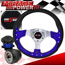 Hub Adapter + Quick Release + Blue Fusion Style Steering Wheel For 93-97 Del Sol