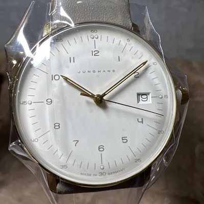 Junghans 047/7854.02 Max Bill Quartz Ladies Watch Gray Strap Box Papers