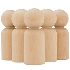 Wood Peg Doll People Unfinished 2-3/8 inch Dad, for Crafts Play Woodpeckers