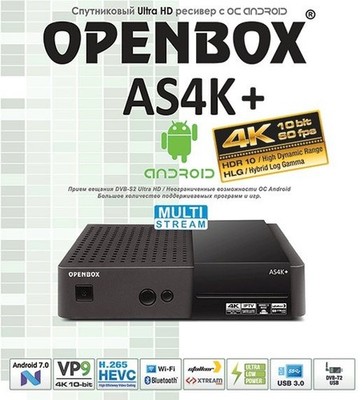 SATELLITEN ANDROID UHD RECEIVER OPENBOX AS4K+ (PLUS)