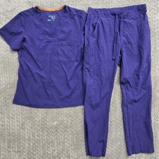Scrub Joy Purple Set 2 Piece Short Sleeve Pants Size Small Pockets