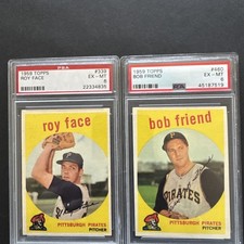 1959 Topps Baseball Bob Friend Roy Face  Pittsburgh Pirates PSA 6