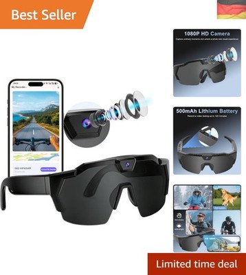 Smart Glasses mit 1080P Kamera, AI WiFi HD Camera Brille, Tragbare Sonnenkame...
