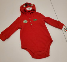 Little Me Baby "My 1st Christmas" Red Bodysuit Sleeper Set 3m NEW 
