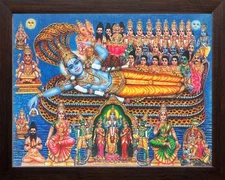 Lord Vishnu with Various God Wall Decor Painting Frame