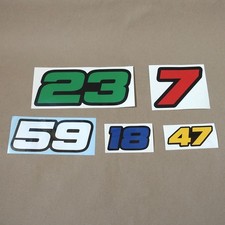 Custom Race Number Vinyl Sticker Car Bike Motorcycle Racing Yellow Green Blue