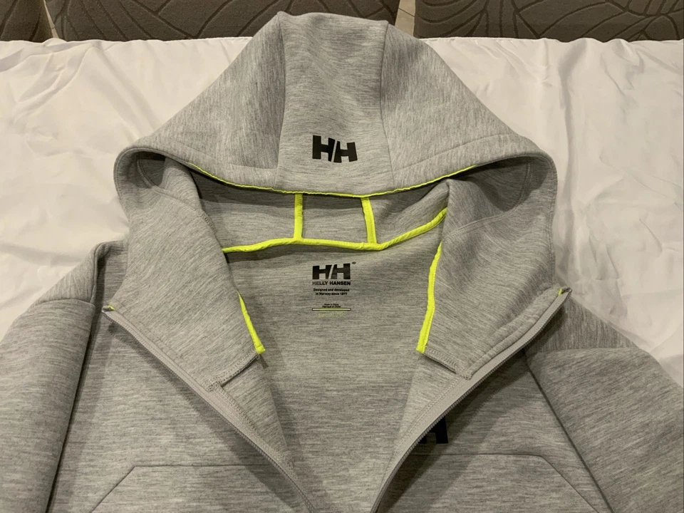Helly Hansen 惠普 Ocean 全拉链连帽衫 带霓虹黄色拉链 XL 码 — 第 4/4 张图片