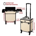 Byootique Rolling Makeup Train Case on Wheels Cosmetic Trolley Art Deco Pastel — photo 9